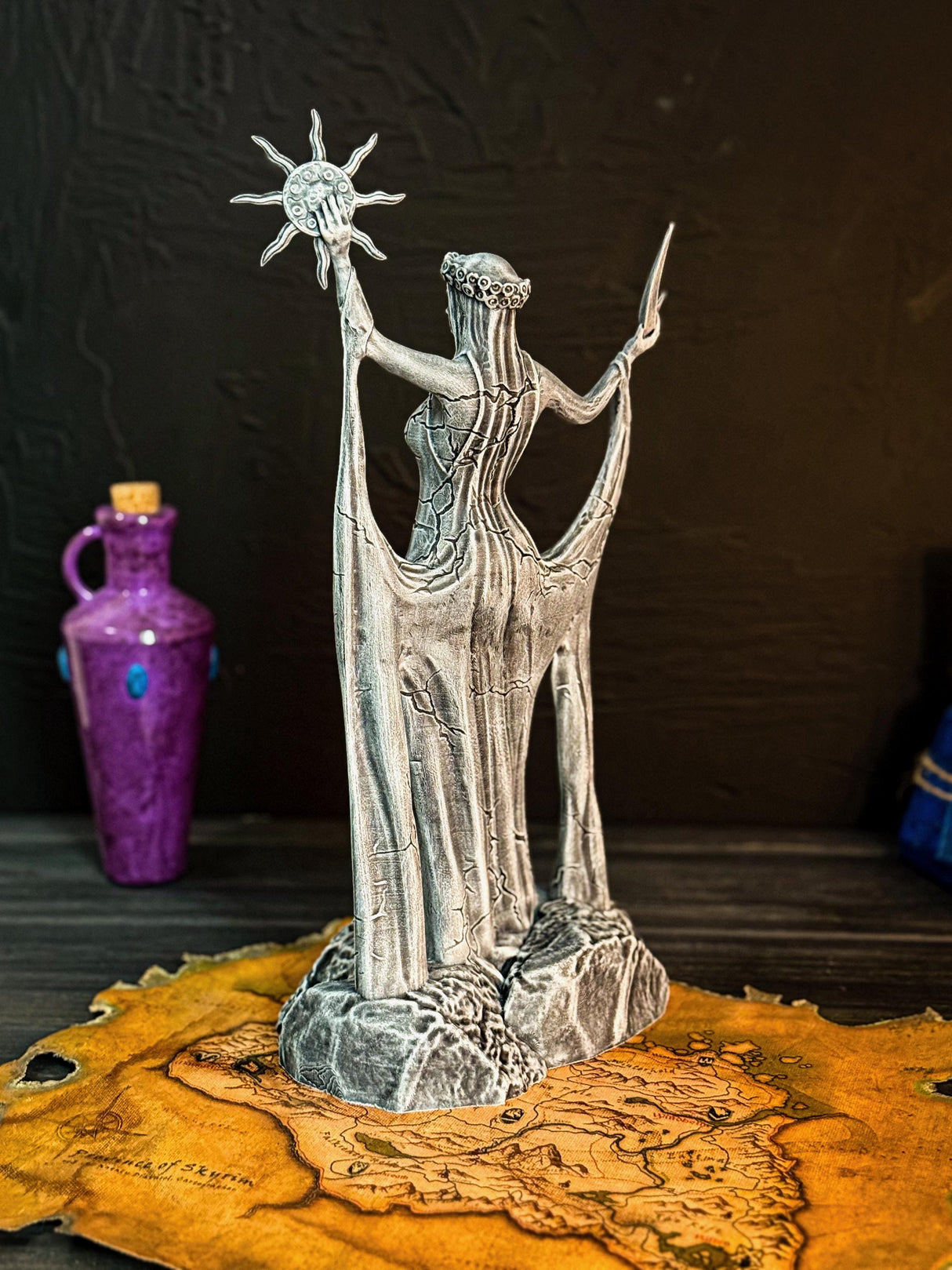 Large and Small Azura Statues, Stone Azura Figurine, The Elder Scrolls V, Skyrim Daedric Prince, Home and Office Decor