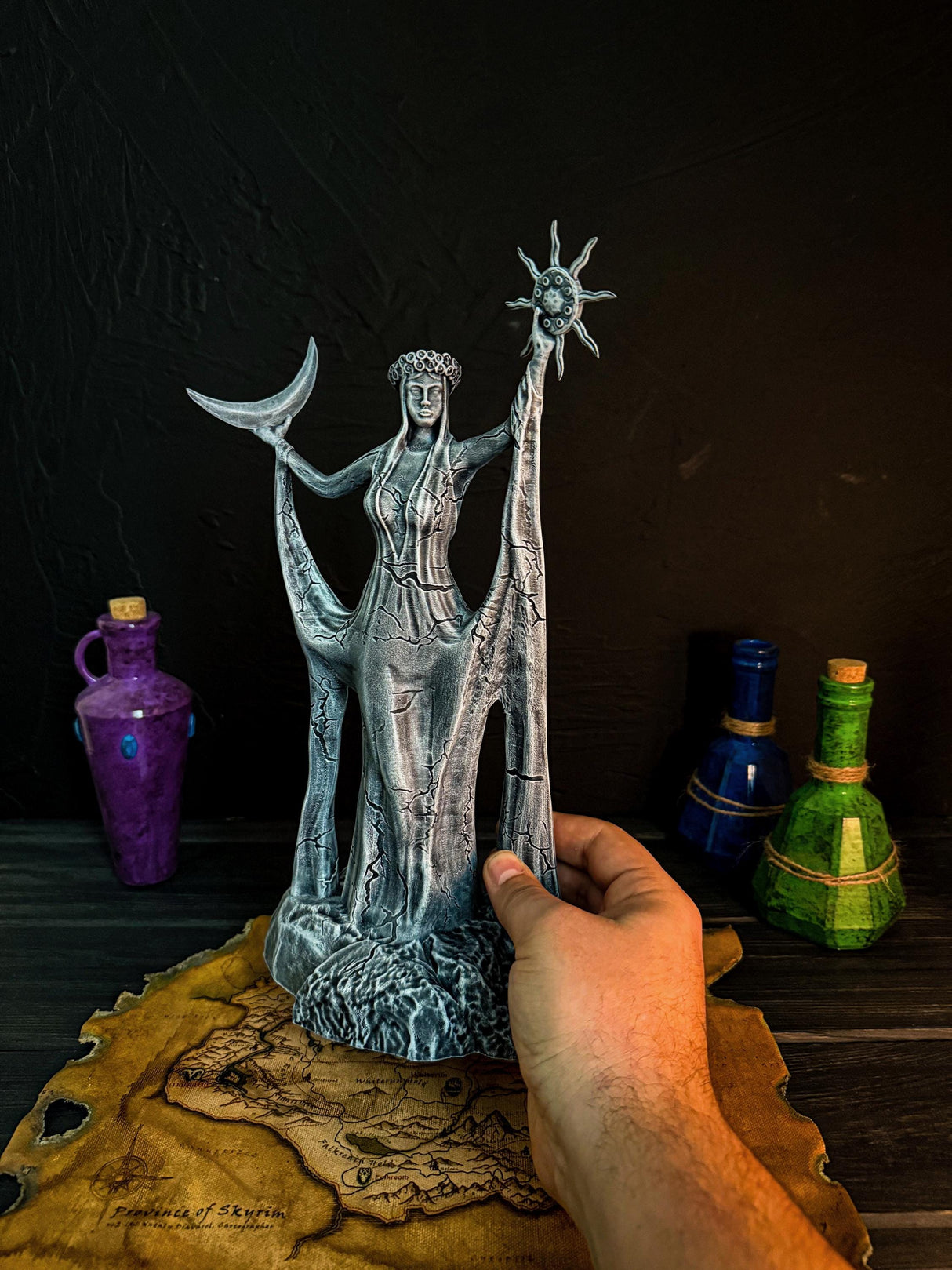 Large and Small Azura Statues, Stone Azura Figurine, The Elder Scrolls V, Skyrim Daedric Prince, Home and Office Decor