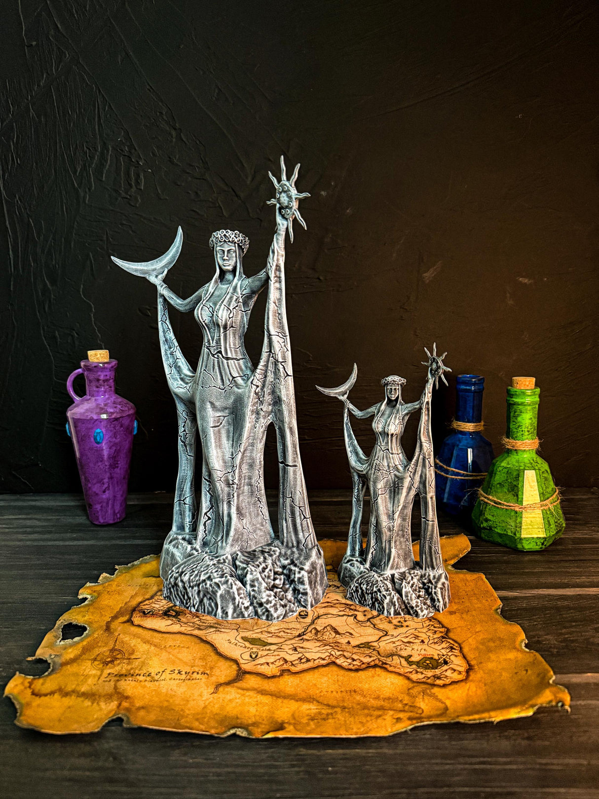 Large and Small Azura Statues, Stone Azura Figurine, The Elder Scrolls V, Skyrim Daedric Prince, Home and Office Decor