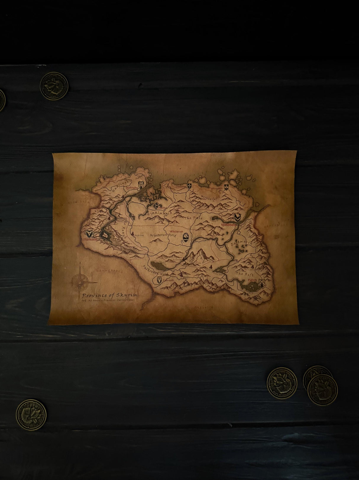 Skyrim Map, Home and Office Decor, Art, The Elder Scrolls V Poster