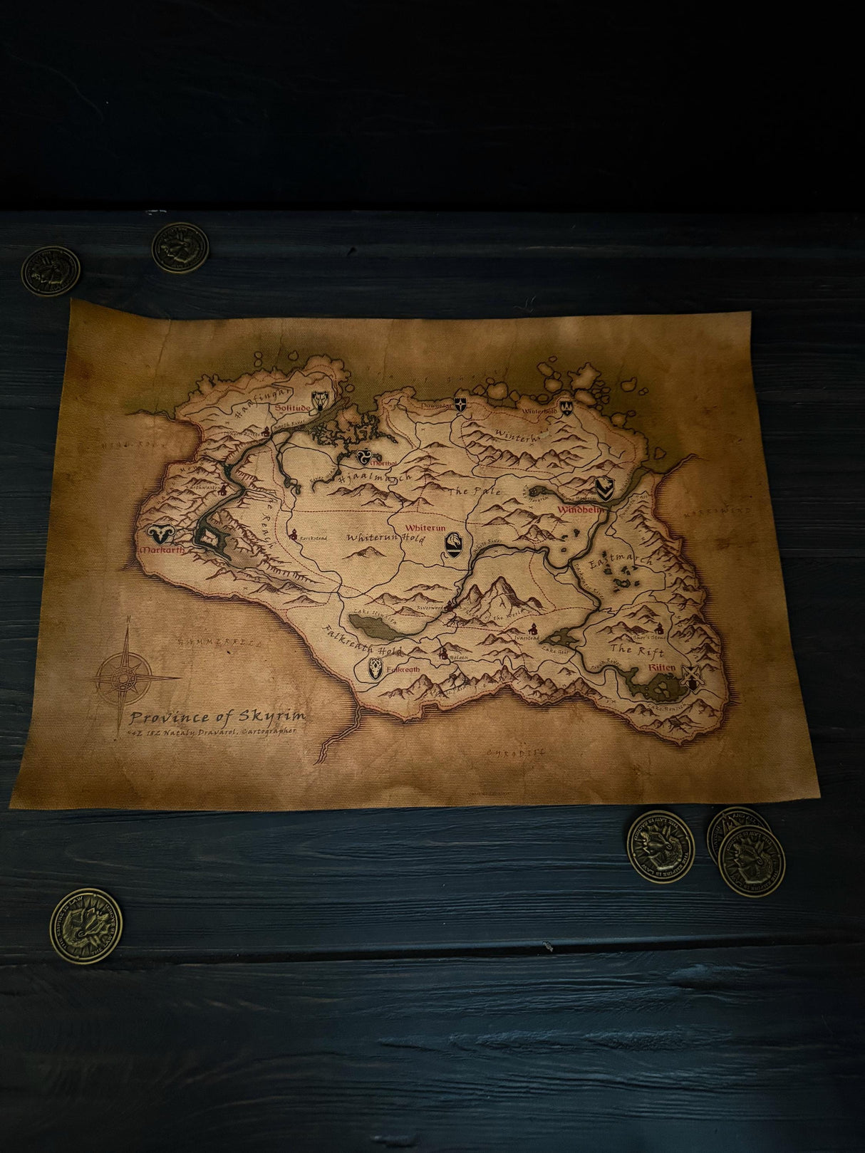 Skyrim Map, Home and Office Decor, Art, The Elder Scrolls V Poster