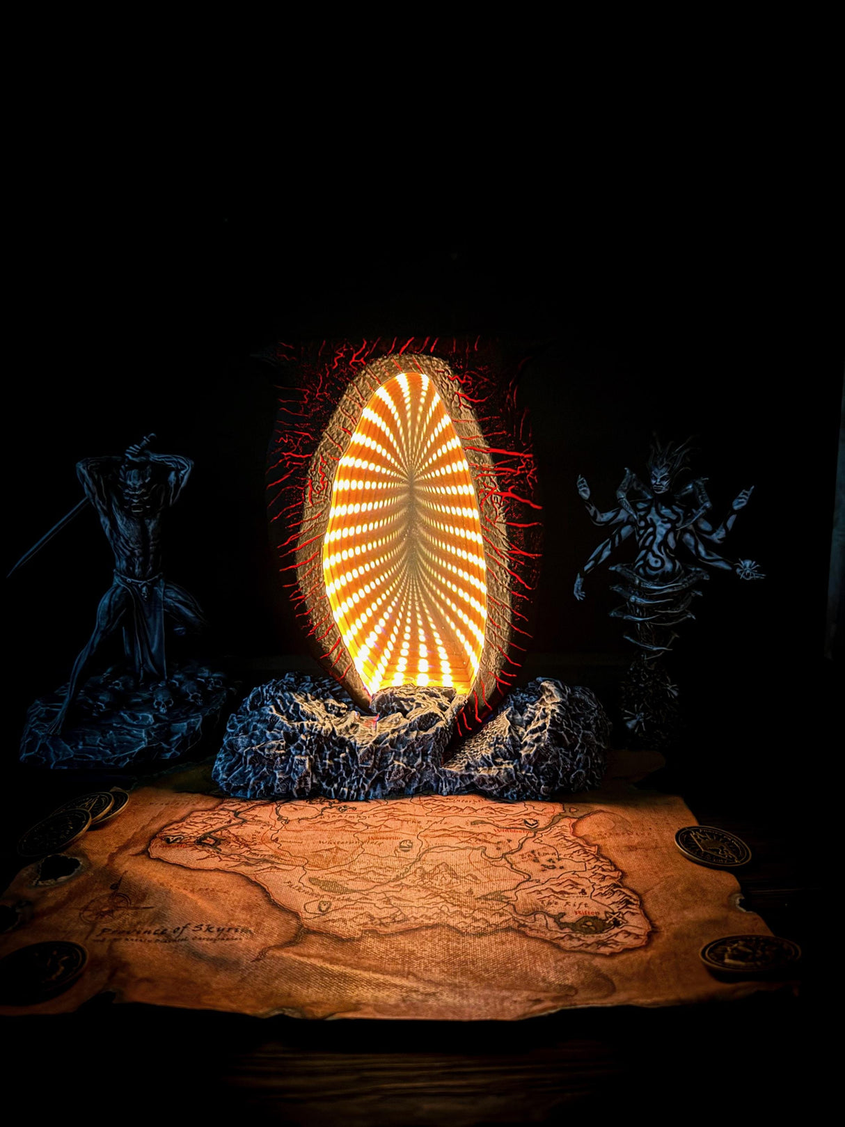 Oblivion Gates Night Light, The Elder Scrolls Decor, 3D Printed, Hand Painted Piece of Art, Inspired by Oblivion