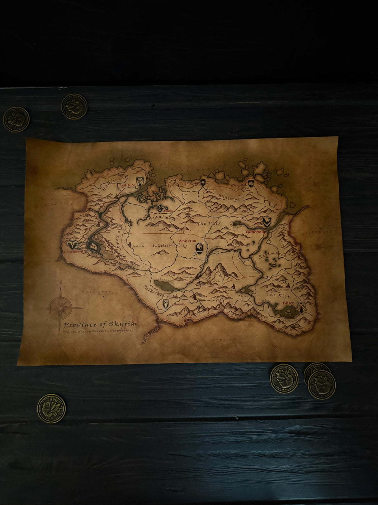 Skyrim Map, Home and Office Decor, Art, The Elder Scrolls V Poster