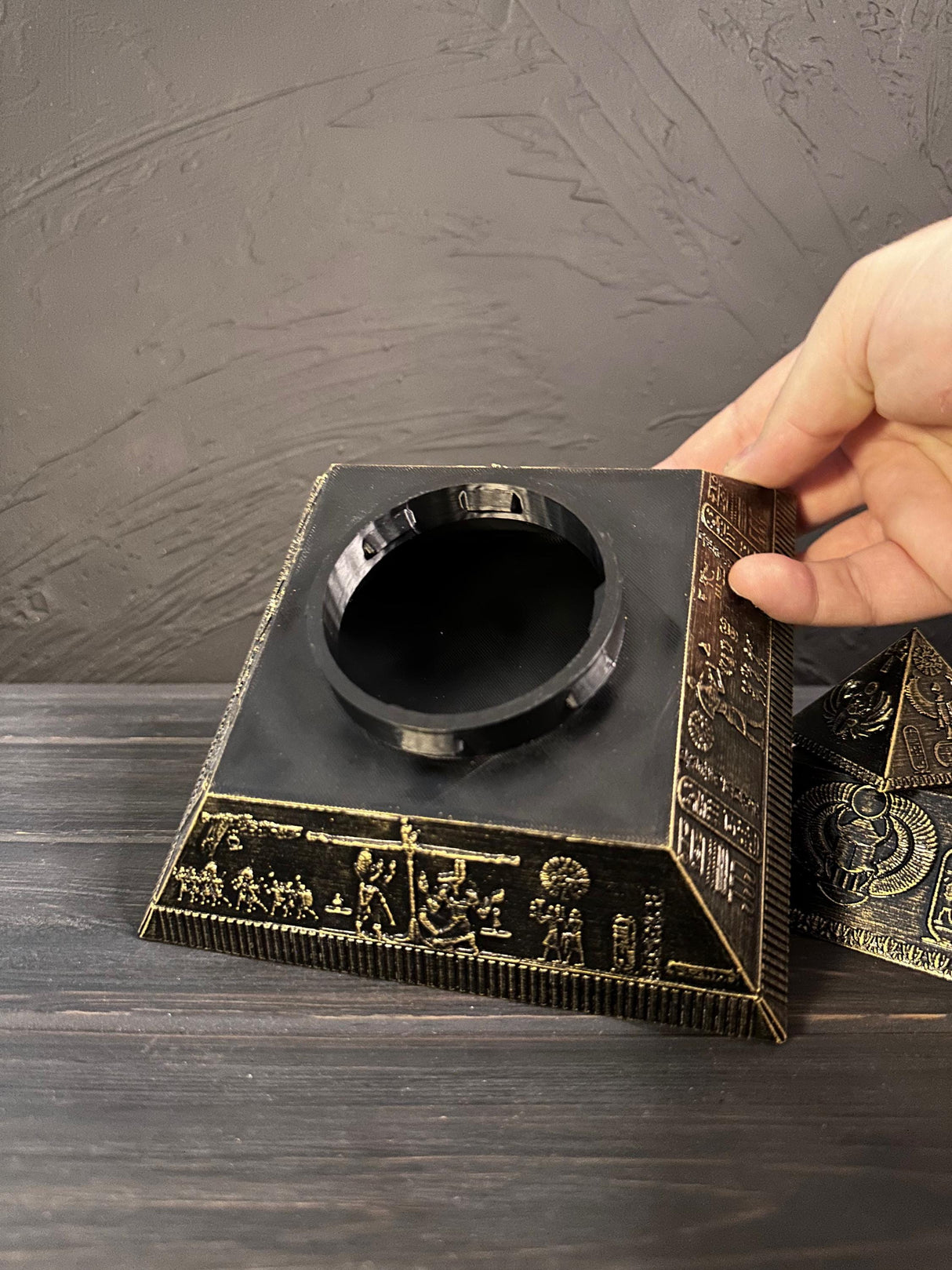 Egyptian Pyramid Stash Box, Hidden Storage Decor, Ancient Egypt Puzzle Pyramid, Secret Puzzle Container