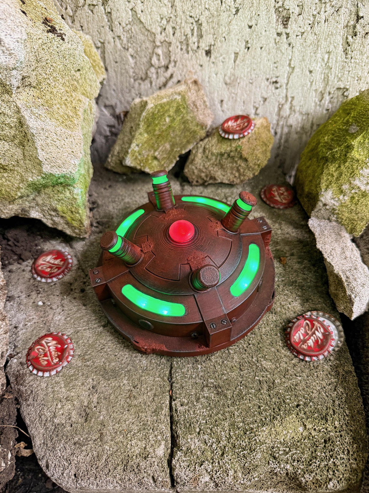 HandMade Cosplay Glowing Plasma Mine Replica, Fallout Inspired Prop, Gamer Decor