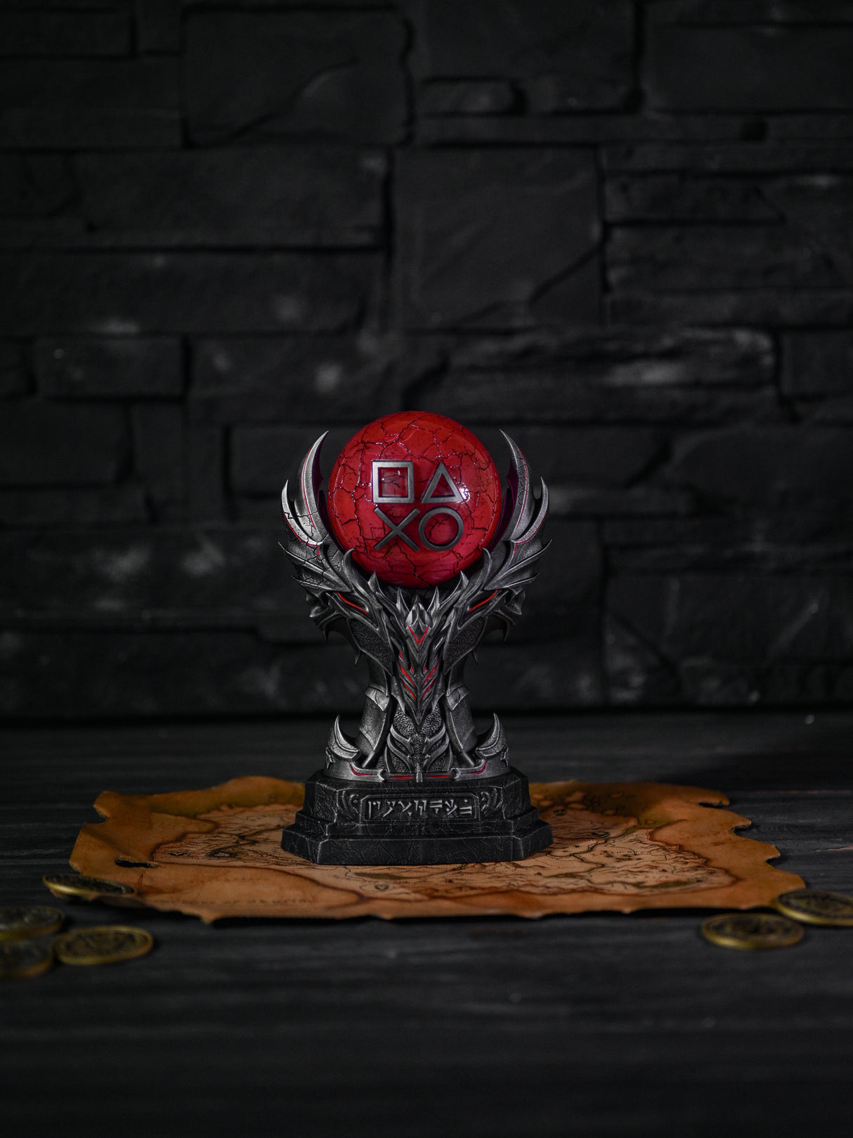 Skyrim Daedric Armor PS Trophy – Crimson Soul LED Edition