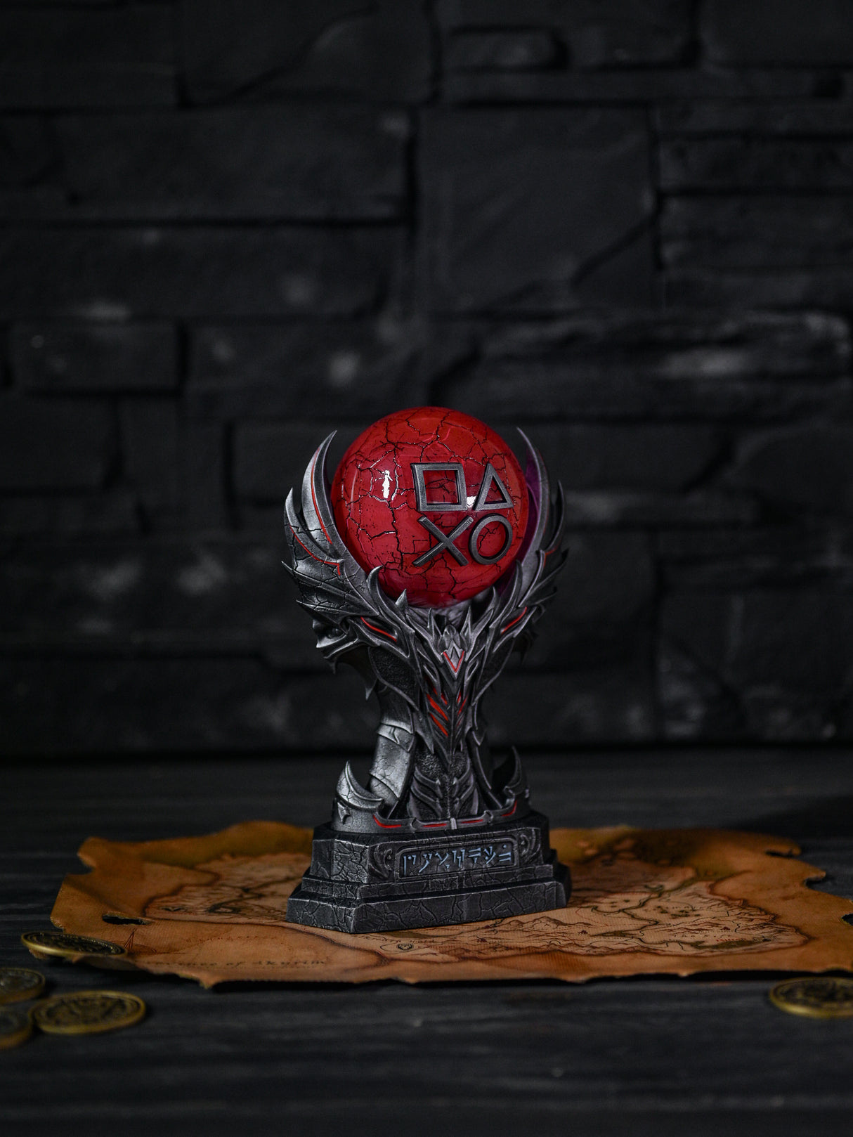 Skyrim Daedric Armor PS Trophy – Crimson Soul LED Edition