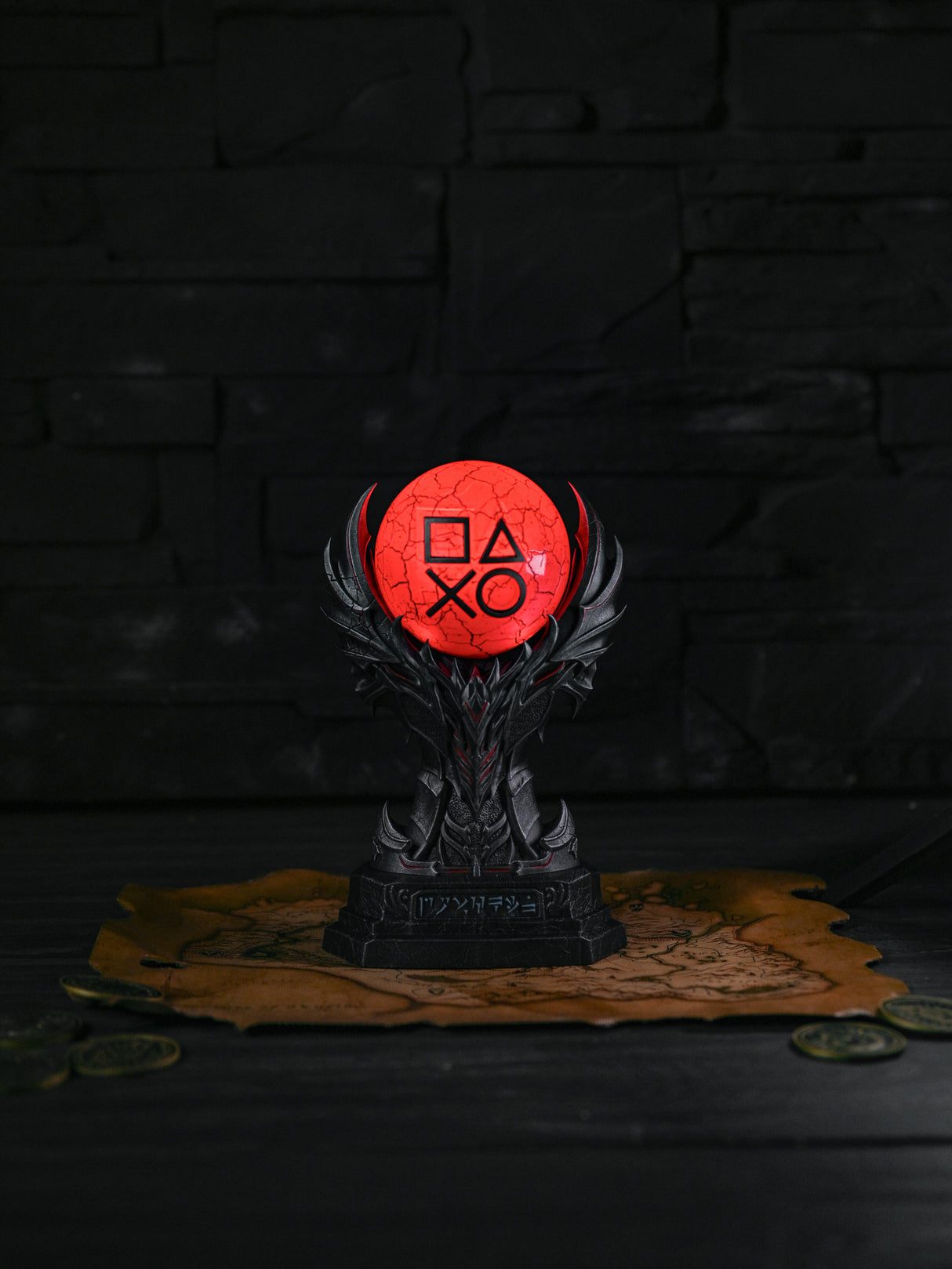 Skyrim Daedric Armor PS Trophy – Crimson Soul LED Edition