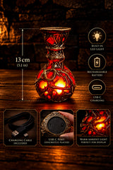 Elden Ring Crimson Tears Flask, Glowing Fantasy Potion Prop, 3D Printed Hand Painted