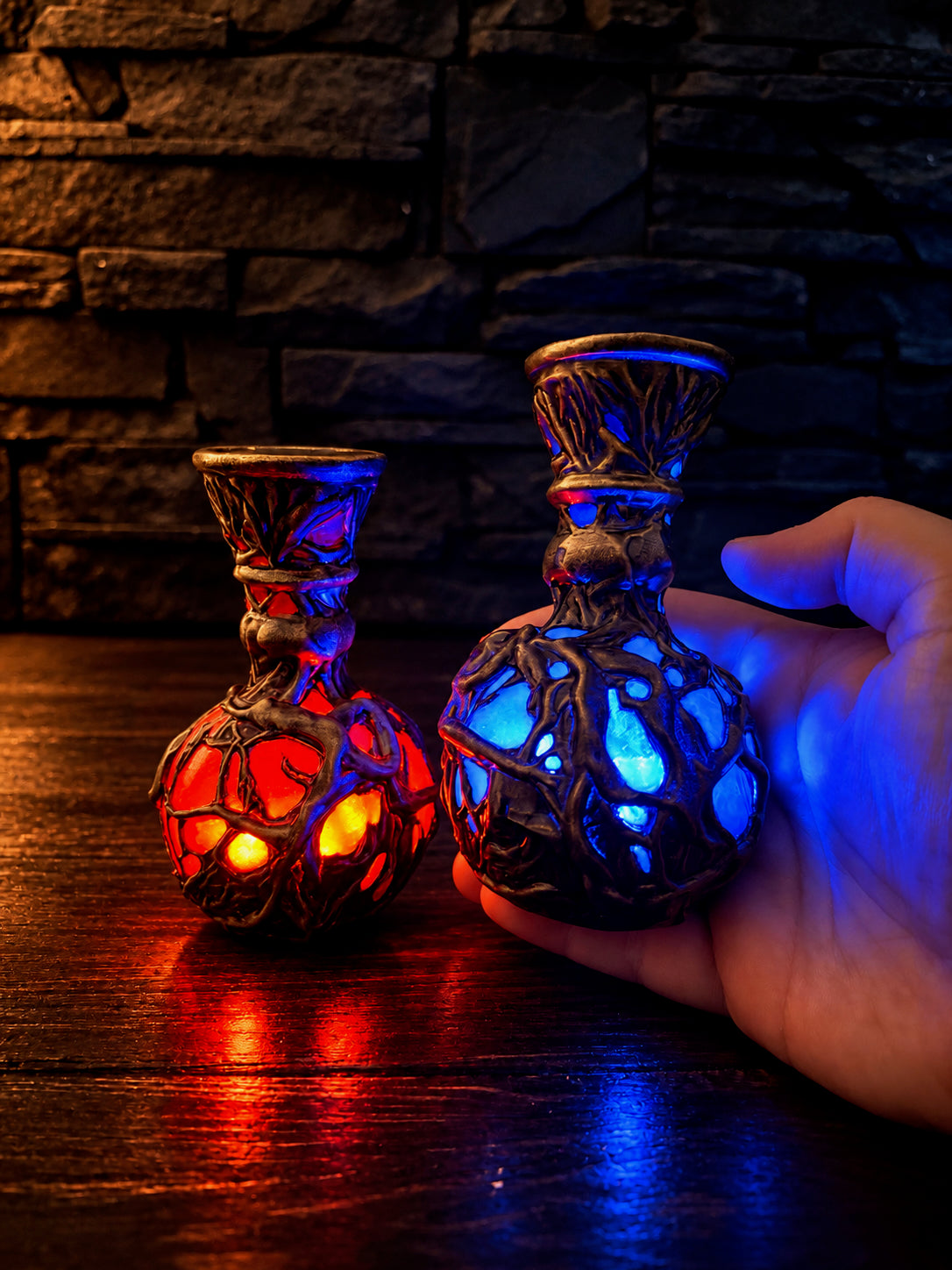 Elden Ring Crimson Tears Flask, Glowing Fantasy Potion Prop, 3D Printed Hand Painted