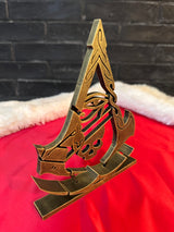 Assassin’s Creed Emblem Figurine, All Game Series Symbol, Fan Art Display for Desk or Shelf