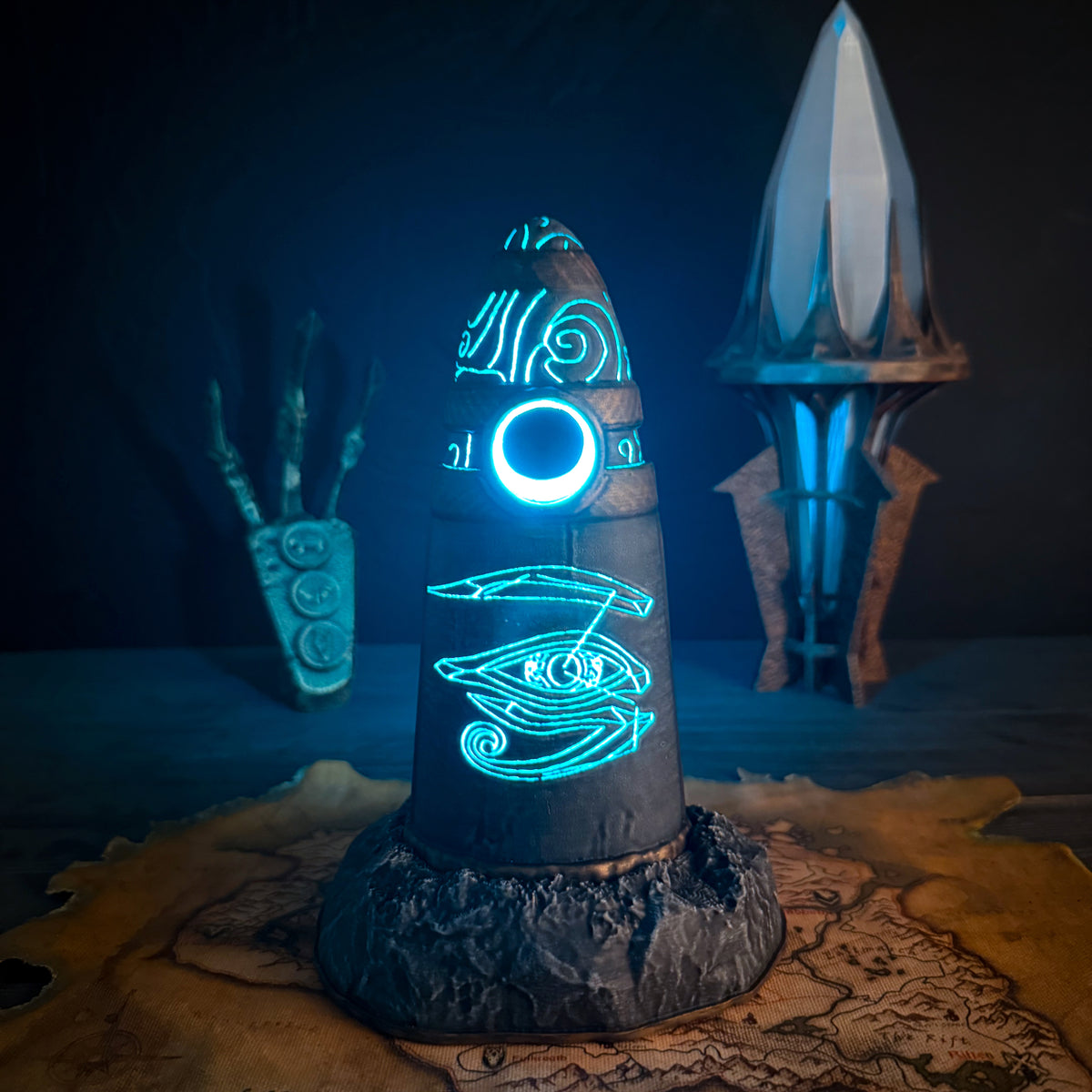 Skyrim Ritual Stone Lamp β Fantasy LED Decor β PLA Printed Standing St ...