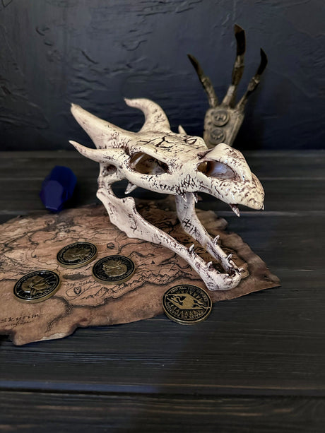 Ivory Dragon Skull Skyrim, The Elder Scrolls V Artifact, Skyrim Cosplay and Decor