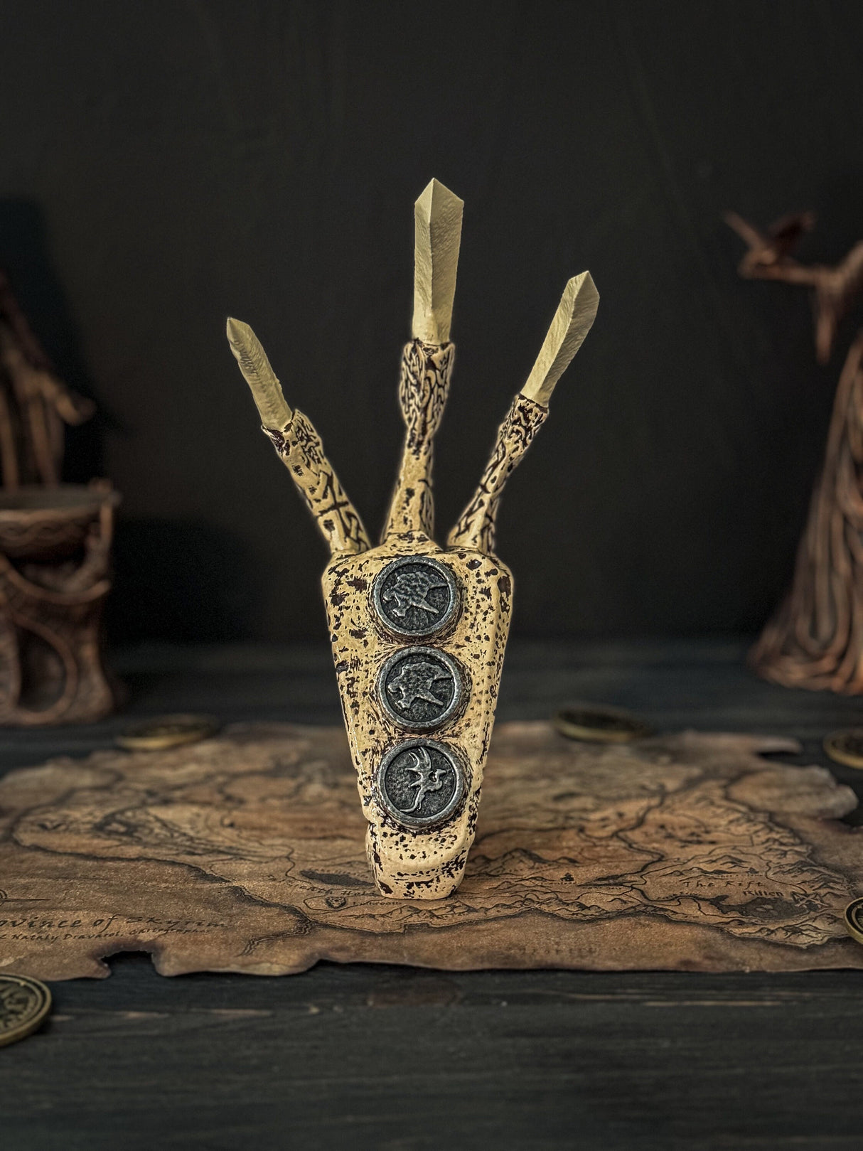 Ivory Dragon Claw, Skyrim The Elder Scrolls V Artifact, Decor and Cosplay, Skyrim Replica, Puzzle Item