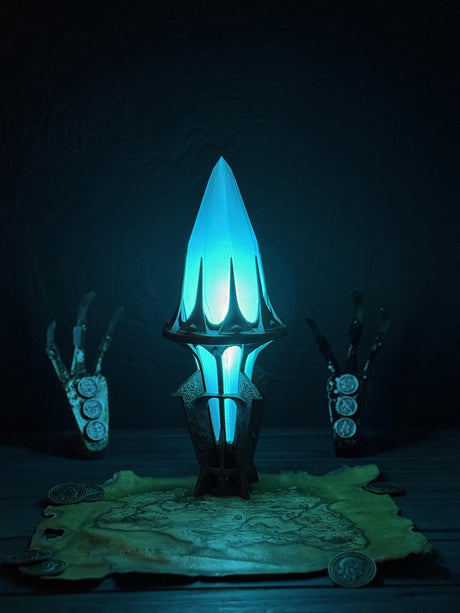 Varla Stone with a Stand, Skyrim Inspired, Glowing Artefact, The Elder Scrolls Nightlight