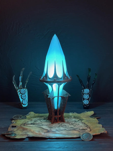 Varla Stone with a Stand, Skyrim Inspired, Glowing Artefact, The Elder Scrolls Nightlight