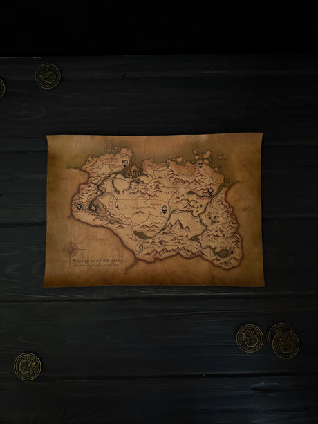 Skyrim Map, Home and Office Decor, Art, The Elder Scrolls V Poster