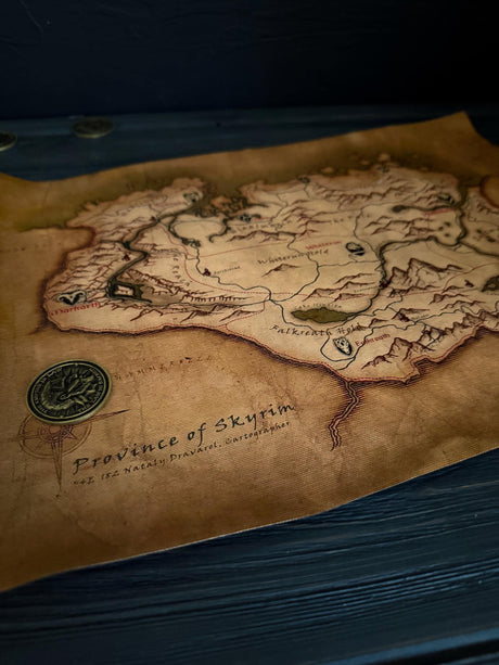 Skyrim Map, Home and Office Decor, Art, The Elder Scrolls V Poster