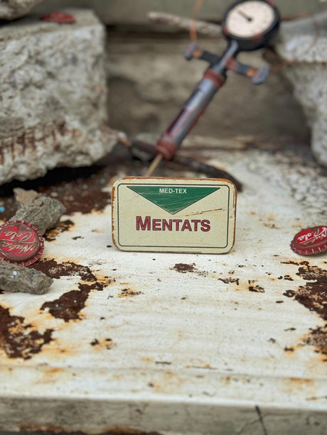 Fallout Rusted Mentats Pillbox, Metal Boxes and Pills, Decor and Cosplay, Props