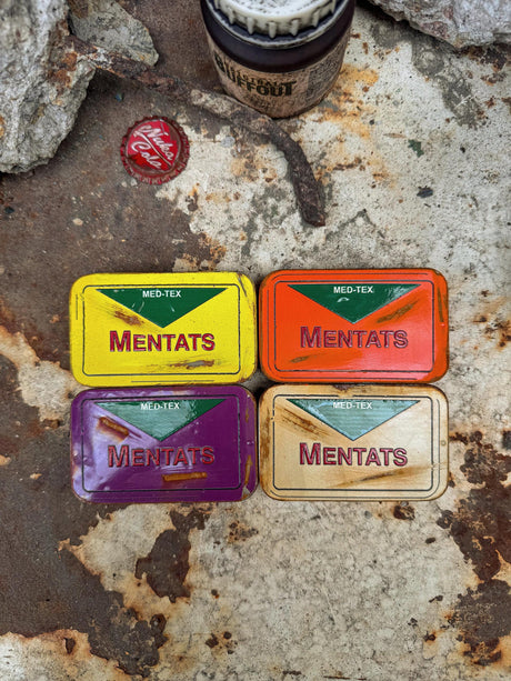Fallout Rusted Mentats Pillbox, Metal Boxes and Pills, Grape Mentats, Berry Mentats, Orange Mentats, Decor and Cosplay