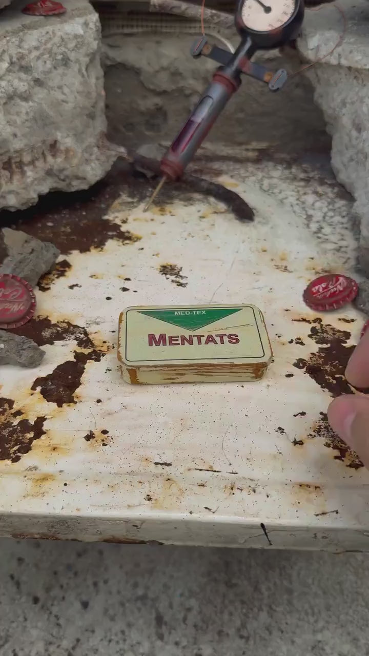Fallout Rusted Mentats Pillbox, Metal Boxes and Pills, Decor and Cosplay, Props