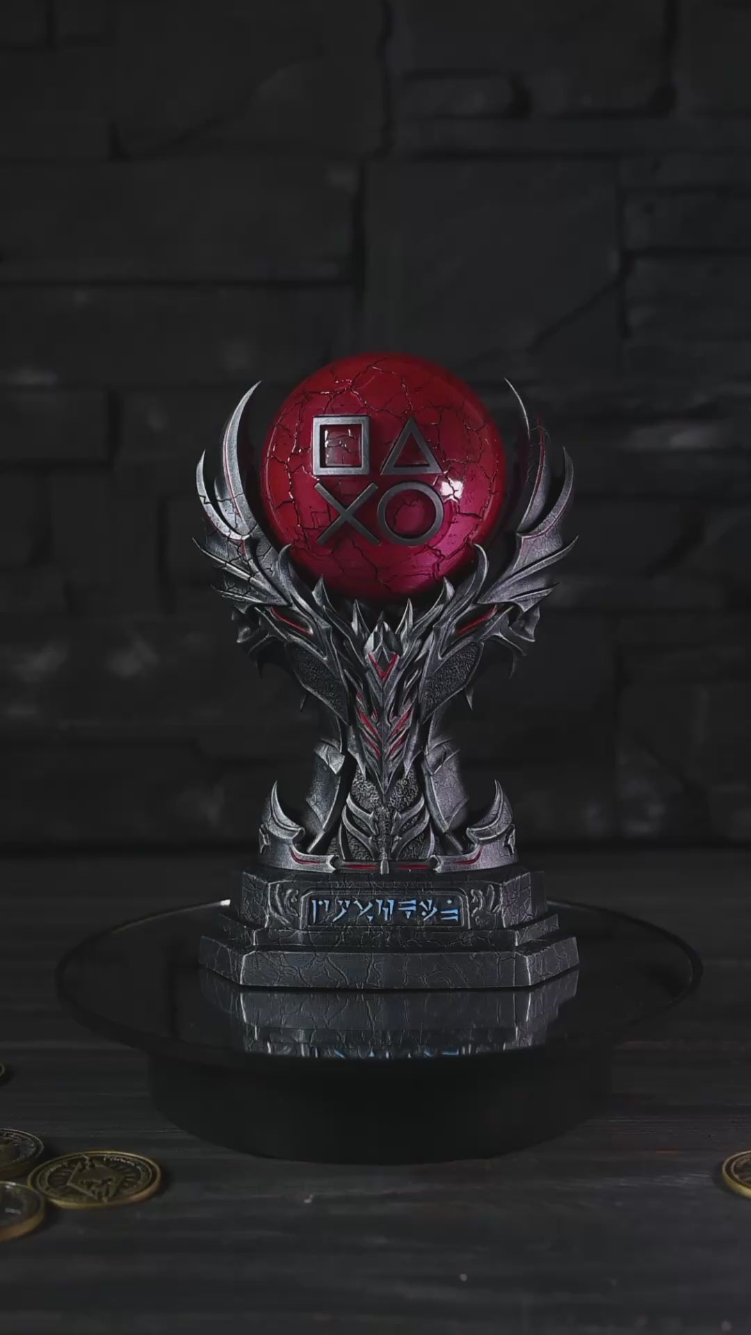 Skyrim Daedric Armor PS Trophy – Crimson Soul LED Edition