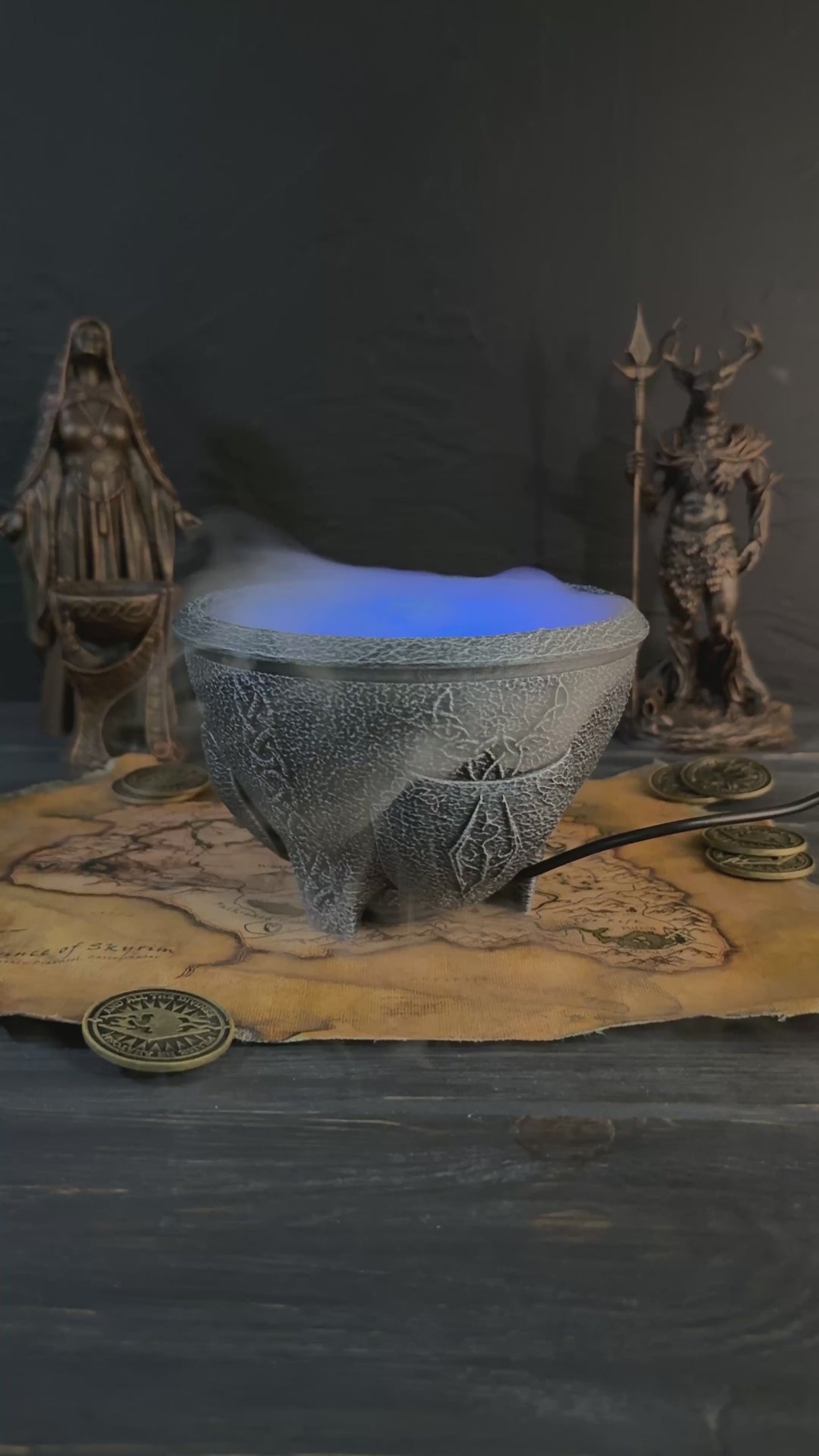 Frost salts humidifier, aroma diffuser, glowing oil diffuser, night light from skyrim, home and office decor, led artifact