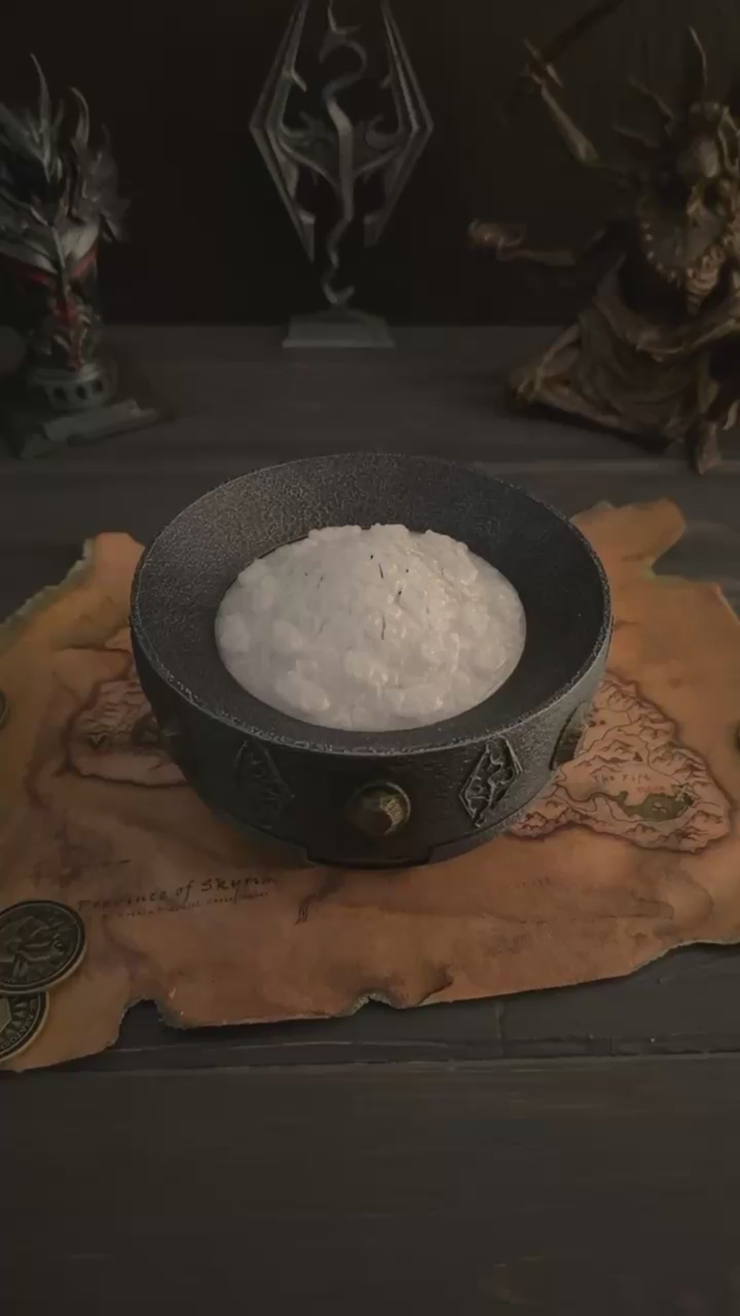 Skyrim LED Fire Salts,  Frost Salts, Void Salts, Alchemy Bowl RGB Aroma Diffuser, Magic Mist Lamp, Fantasy Steam Crystal Decor Gift