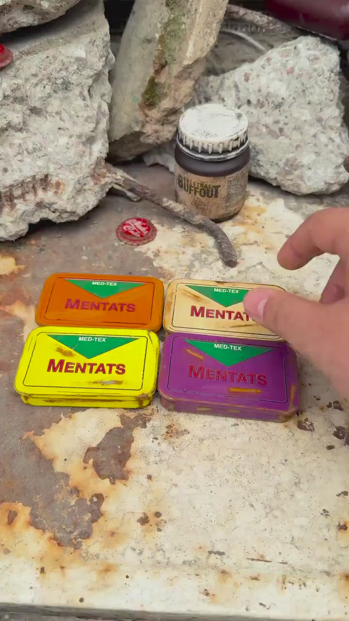 Fallout Rusted Mentats Pillbox, Metal Boxes and Pills, Grape Mentats, Berry Mentats, Orange Mentats, Decor and Cosplay