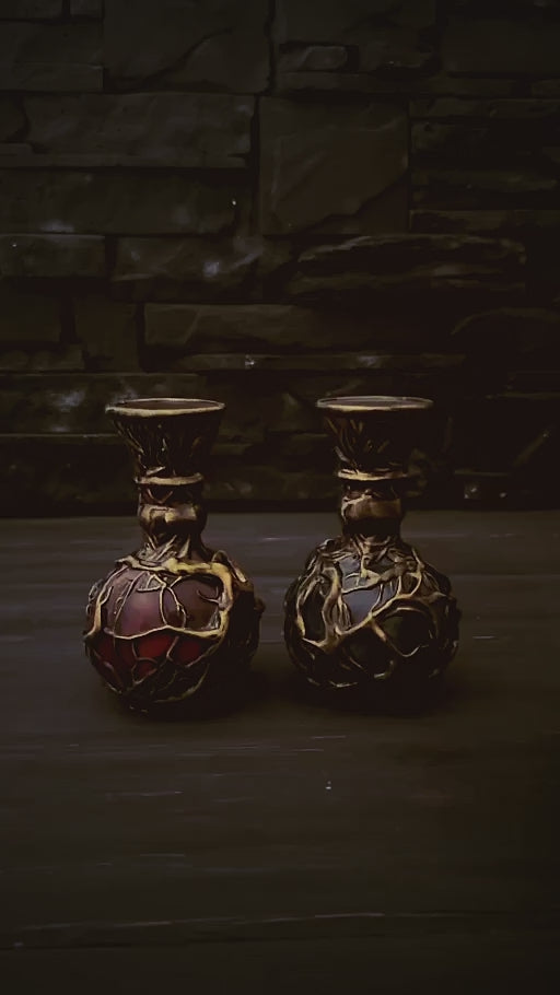Elden Ring Crimson Tears Flask, Glowing Fantasy Potion Prop, 3D Printed Hand Painted