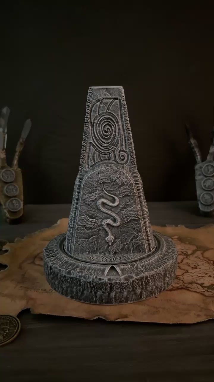 Rotating Puzzle Pillar from Skyrim | Puzzle Stone Replica | 3D Printed Dungeon Prop | Rotatable Skyrim Puzzle