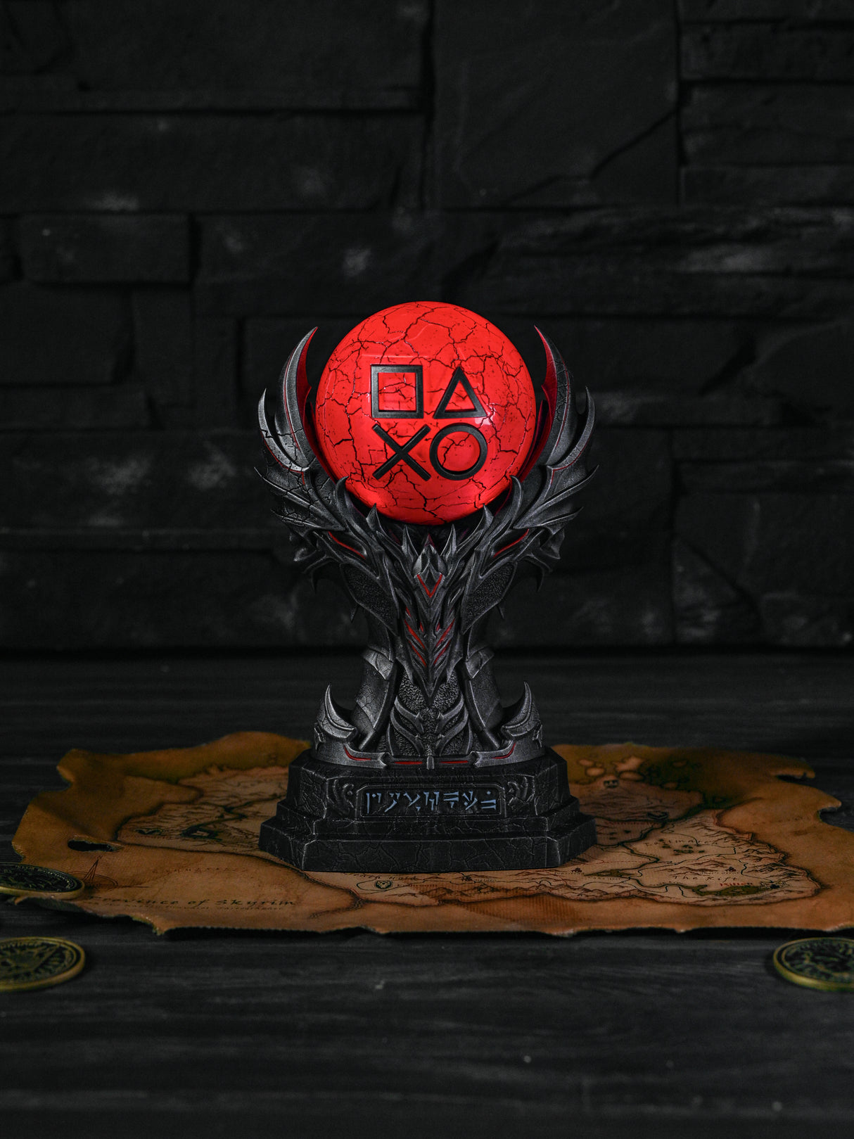 Skyrim Daedric Armor PS Trophy – Crimson Soul LED Edition